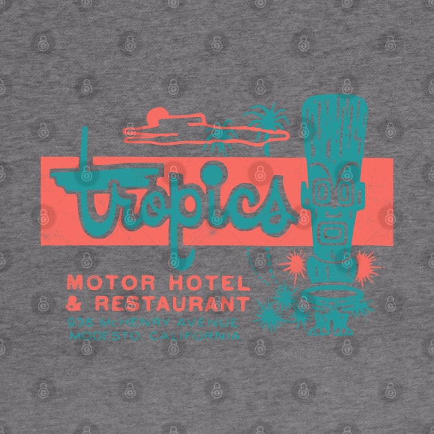 Tropics Motor Hotel 1950s Retro Matchbook Art by RCDBerlin